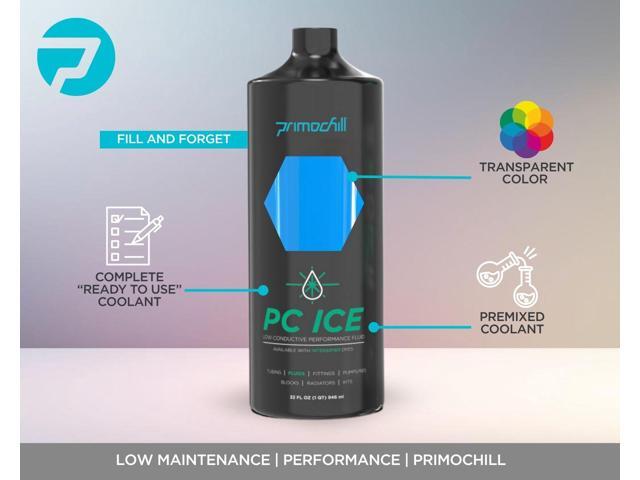 PrimoChill Ice - Computer WaterCooling Coolant, Low-Conductive, Transparent, Full Protection, Proudly Made in the USA (32oz/.9L)