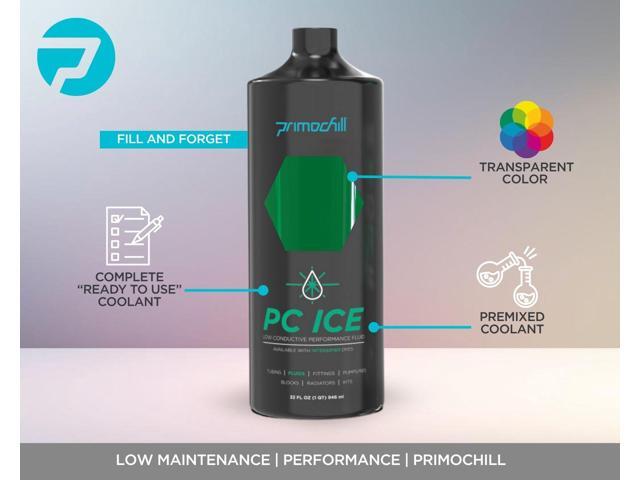 PrimoChill Ice - Computer WaterCooling Coolant, Low-Conductive, Transparent, Full Protection, Proudly Made in the USA (32oz/.9L)