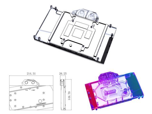 Bykski Full Coverage GPU Water Block and Backplate For PNY GeForce RTX 4080 16GB XLR8 Gaming VERTO EPIC-X ARGB OC (N-PNY4080VERTO-X)
