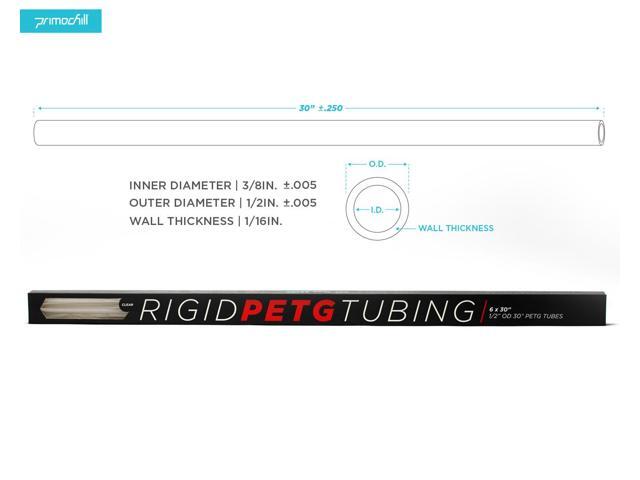 PrimoChill 1/2in. Rigid PETG Tube - 6 x 30in. - Clear