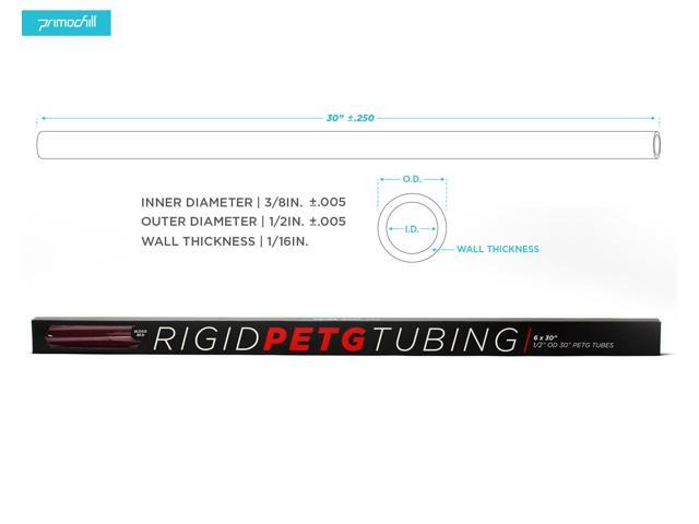 PrimoChill 1/2in. Rigid PETG Tube - 6 x 30in. - Blood Red