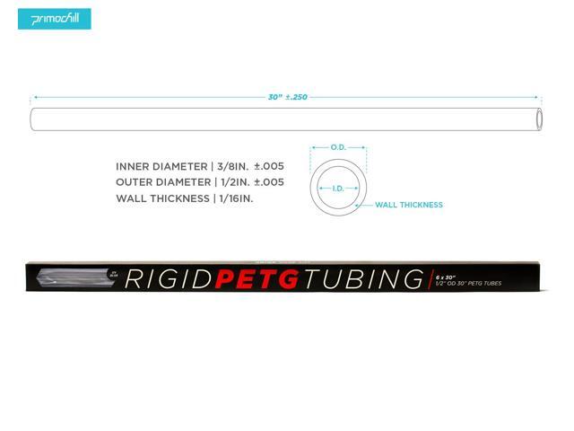 PrimoChill 1/2in. Rigid PETG Tube - 6 x 30in. - UV Blue