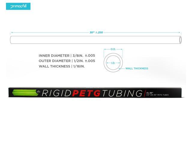 PrimoChill 1/2in. Rigid PETG Tube - 6 x 30in. - UV Green