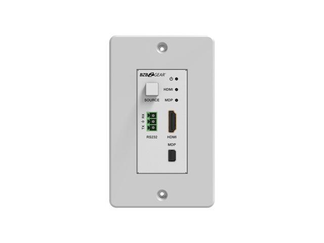 BZBGEAR 4K UHD 18Gbps HDBaseT HDMI/MDP/RS-232 Wall Plate Transmitter/Receiver Kit up to 230ft