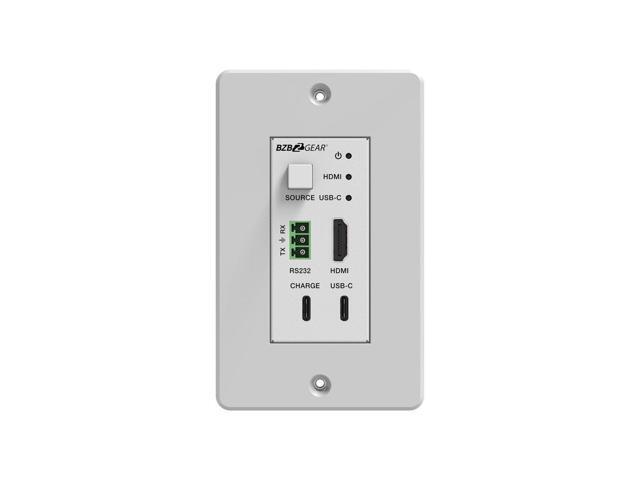 BZBGEAR 4K UHD 18Gbps HDBaseT HDMI/USB-C/RS-232 Wall Plate Transmitter/Receiver Kit up to 230ft