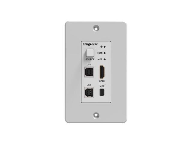 BZBGEAR 4K UHD 18Gbps HDBaseT HDMI/MDP/KVM Wall Plate Transmitter/Receiver Kit up to 230ft