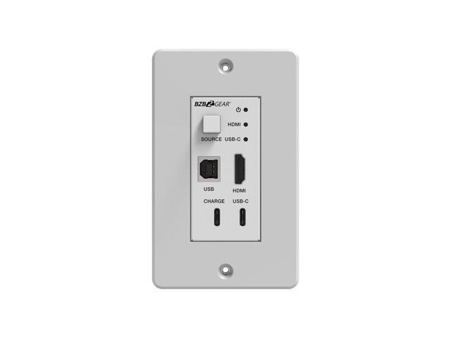 BZBGEAR 4K UHD 18Gbps HDBaseT HDMI/USB-C/KVM Wall Plate Transmitter/Receiver Kit up to 230ft