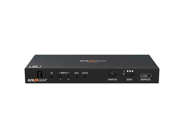 BZBGEAR 2x1 8K UHD HDMI 2.1 Switcher with Audio De-Embedding (8K60/4K120Hz 4:4:4 VRR/FVA/ALLM Support)