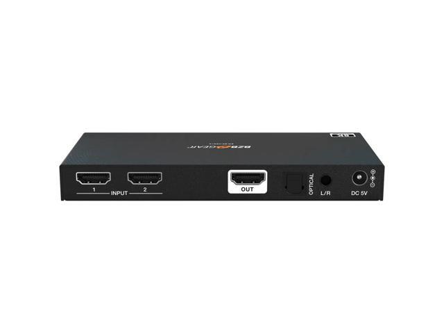BZBGEAR 2x1 8K UHD HDMI 2.1 Switcher with Audio De-Embedding (8K60/4K120Hz 4:4:4 VRR/FVA/ALLM Support)