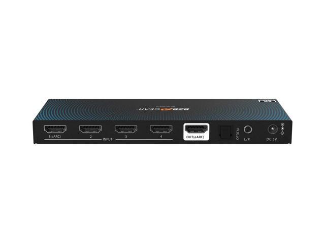 BZBGEAR 4x1 8K UHD HDMI 2.1 Switcher with Audio De-Embedding (8K60/4K120Hz 4:4:4 VRR/FVA/ALLM Support)