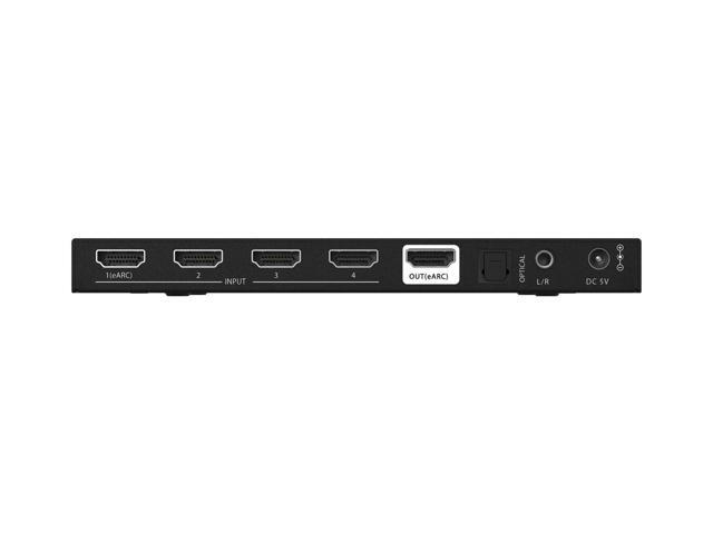 BZBGEAR 4x1 8K UHD HDMI 2.1 Switcher with Audio De-Embedding (8K60/4K120Hz 4:4:4 VRR/FVA/ALLM Support)
