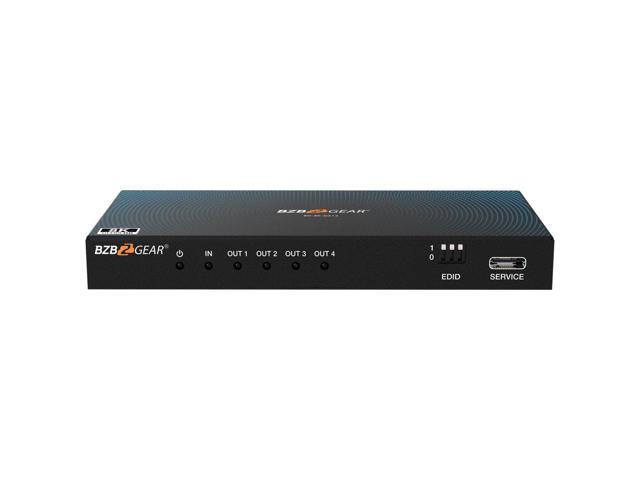 BZBGEAR 1x4 8K UHD HDMI 2.1 Splitter with Auto Downscaling (8K60/4K120 and VRR/ALLM/QMS/QFT/SBTM Support)
