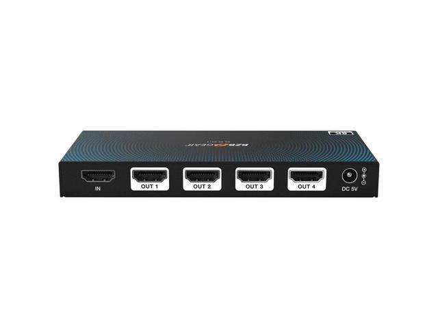 BZBGEAR 1x4 8K UHD HDMI 2.1 Splitter with Auto Downscaling (8K60/4K120 and VRR/ALLM/QMS/QFT/SBTM Support)