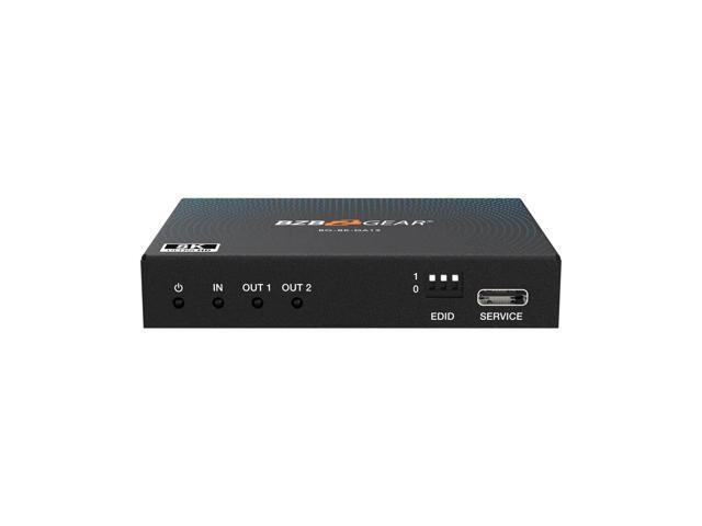 BZBGEAR 1x2 8K UHD HDMI 2.1 Splitter with Auto Downscaling (8K60/4K120 and VRR/ALLM/QMS/QFT/SBTM Support)