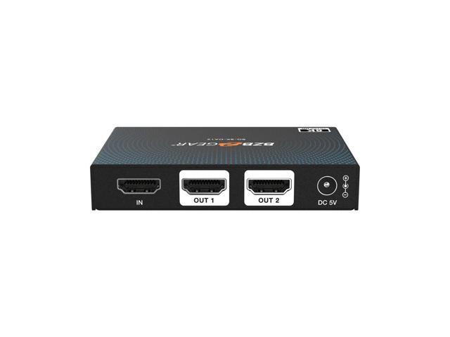 BZBGEAR 1x2 8K UHD HDMI 2.1 Splitter with Auto Downscaling (8K60/4K120 and VRR/ALLM/QMS/QFT/SBTM Support)