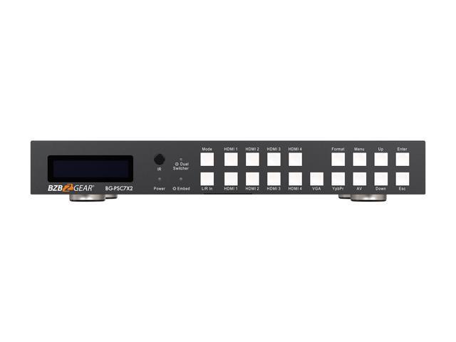 BZBGEAR 7x2 4K UHD Presentation Switcher Scaler with HDMI/VGA/Component/Composite Video & Audio