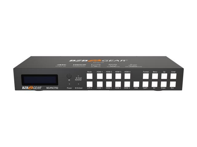 BZBGEAR 7x2 4K UHD Presentation Switcher Scaler with HDMI/VGA/Component/Composite Video & Audio