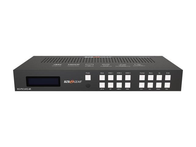 BZBGEAR 6x2 4K UHD Conference Room Presentation Switcher Scaler with HDMI/VGA/USB-C/DP & Audio