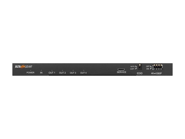 BZBGEAR 1x4 4K UHD HDMI Splitter with Downscaler with Digital and Analog Audio Output