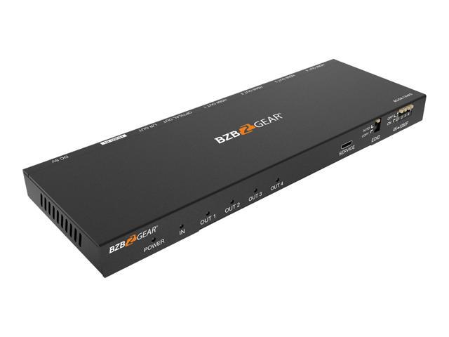 BZBGEAR 1x4 4K UHD HDMI Splitter with Downscaler with Digital and Analog Audio Output