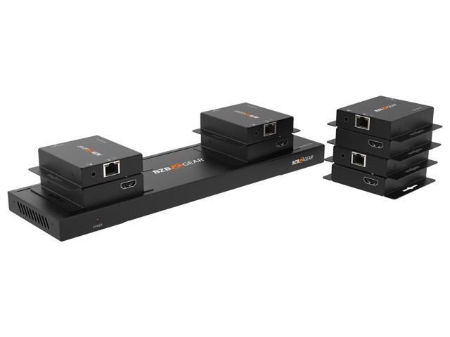 BZBGEAR 1x8 1080P/4K30 HDMI Splitter/Distribution Amplifier Kit with 8 Receivers up to 230ft over Category Cable