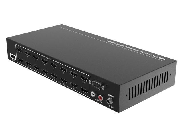 BZBGEAR 1x16 4K UHD HDMI Splitter/Distribution Amplifier with Downscaling and AOC Cable Support