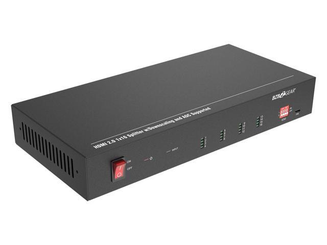 BZBGEAR 1x16 4K UHD HDMI Splitter/Distribution Amplifier with Downscaling and AOC Cable Support