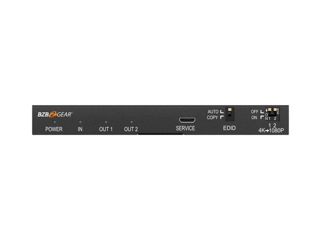 BZBGEAR 1x2 4K UHD HDMI Splitter with Downscaler with Digital and Analog Audio Output