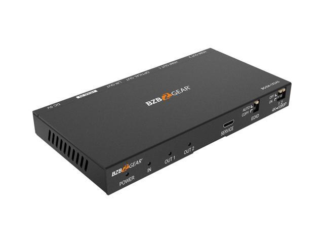 BZBGEAR 1x2 4K UHD HDMI Splitter with Downscaler with Digital and Analog Audio Output