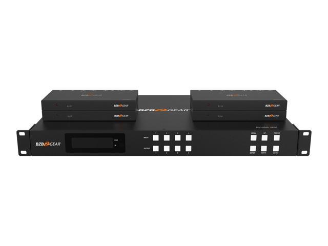 BZBGEAR 4x4 4K UHD HDMI/Audio Matrix Switcher Over HDBaseT with 2-Way IR/ARC/Ethernet/IP and RS-232 Control