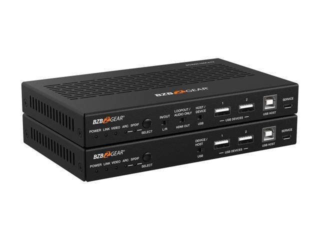 BZBGEAR 4K UHD HDMI/HDBaseT 3.0 Extender with IR/eARC/ARC/PoC/RS-232/Ethernet/USB 2.0 and Audio Embedding/De-embedding up to 330ft