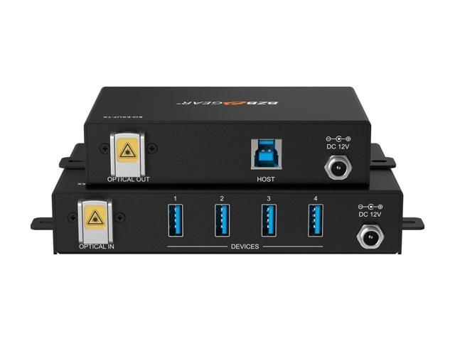 BZBGEAR 4-Port USB 2.0/3.0/3.1 SuperSpeed Extender Over Fiber Optic Cable
