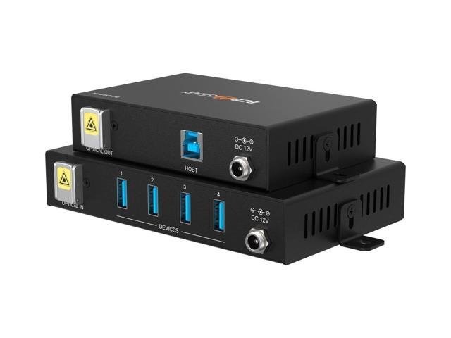 BZBGEAR 4-Port USB 2.0/3.0/3.1 SuperSpeed Extender Over Fiber Optic Cable