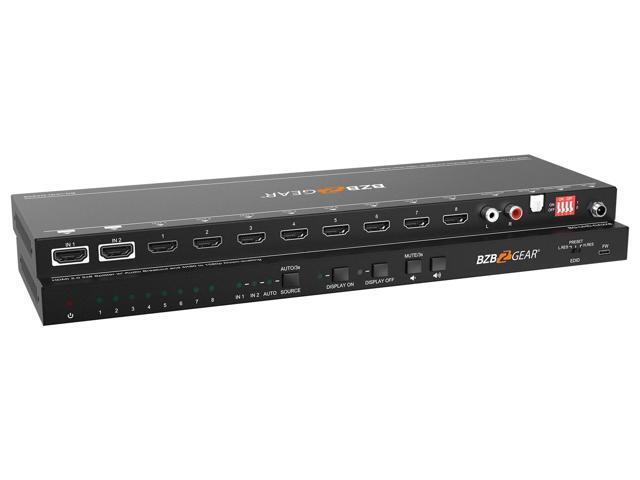 BZBGEAR 2x8 4K UHD HDMI Splitter/Distribution Amplifier with CEC Support