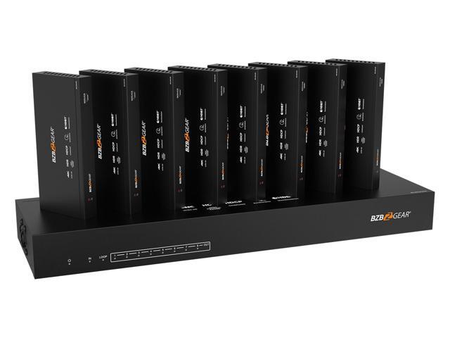 BZBGEAR 1x8 4K UHD HDMI HDBaset Splitter/Distribution Amplifier Kit with 8 Receivers and IR/RS-232/Audio De-embedding up to 390ft Over Category Cable - image 2
