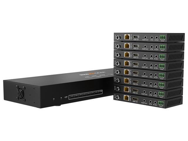 BZBGEAR 1x8 4K UHD HDMI HDBaset Splitter/Distribution Amplifier Kit with 8 Receivers and IR/RS-232/Audio De-embedding up to 390ft Over Category Cable - image 3