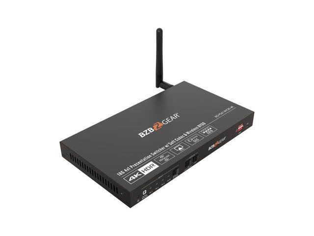 BZBGEAR 4-Port 4K UHD Conference Room Wireless Presentation Switcher with HDMI/USB-C/Soft Codec