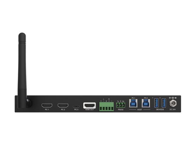 BZBGEAR 4-Port 4K UHD Conference Room Wireless Presentation Switcher with HDMI/USB-C/Soft Codec