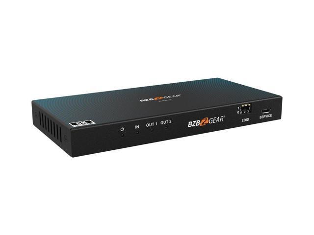 BZBGEAR 1x2 8K UHD HDMI 2.1 Splitter with Auto Downscaling/Audio De-Embedding (8K60/4K120 and VRR/FVA/ALLM Support)