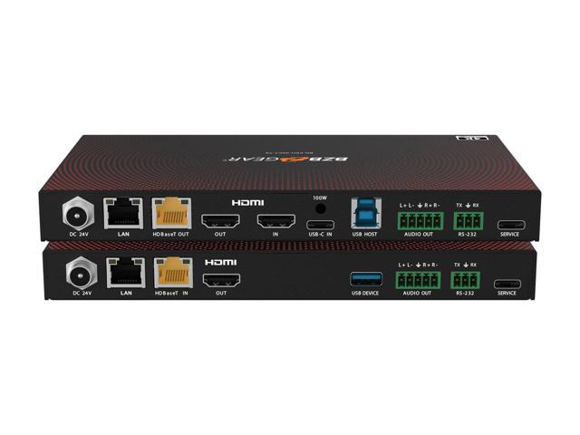 BZBGEAR 4K UHD HDMI/USB-C KVM HDBaseT 3.0 Extender/Switcher with USB 3.0/Ethernet/IR/RS-232/POE