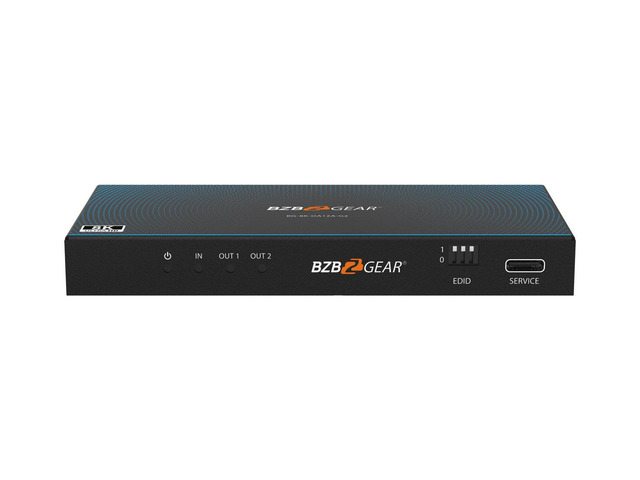BZBGEAR 1x2 8K UHD HDMI 2.1 48Gbps Splitter with Auto Downscaling/Audio De-Embedding (8K60/4K120 and VRR/FVA/ALLM Support)