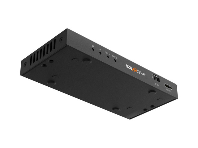 BZBGEAR 1x2 8K UHD HDMI 2.1 48Gbps Splitter with Auto Downscaling/Audio De-Embedding (8K60/4K120 and VRR/FVA/ALLM Support)