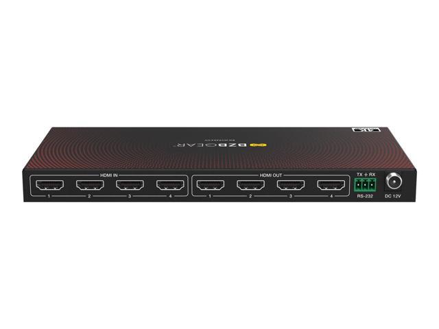BZBGEAR 4x4 4K UHD HDMI Seamless Matrix Switcher and Video Wall Processor with Scaler/IR/Audio/RS-232