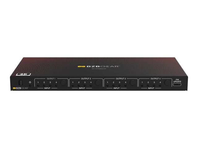 BZBGEAR 4x4 4K UHD HDMI Seamless Matrix Switcher and Video Wall Processor with Scaler/IR/Audio/RS-232