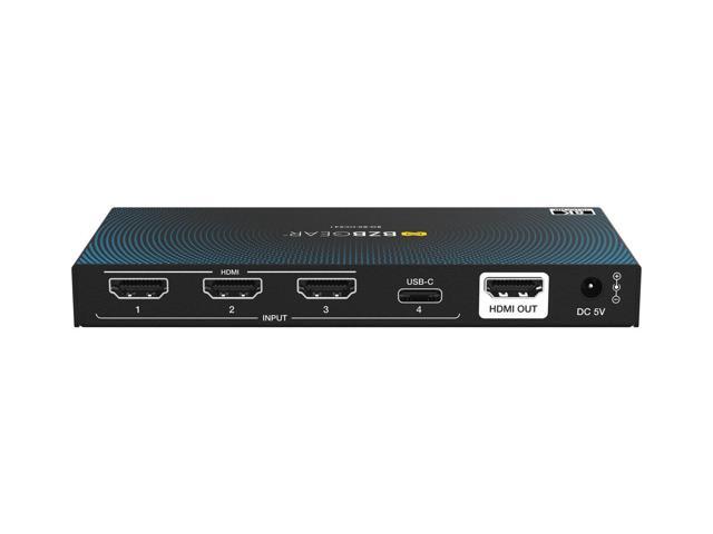 BZBGEAR 4x1 8K UHD HDMI/USB-C 2.1 Switcher (8K60/4K120Hz 4:4:4 VRR/ALLM/QMS/QFT/SBTM Support)