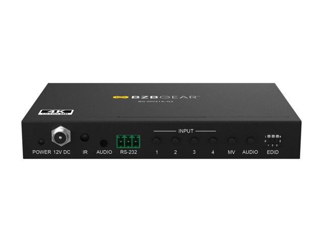BZBGEAR 4x1 4K UHD HDMI Seamless Switcher/Scaler/MultiViewer with PIP/Audio De-Embedding and 8 Display Modes