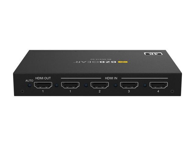 BZBGEAR 4x1 4K UHD HDMI Seamless Switcher/Scaler/MultiViewer with PIP/Audio De-Embedding and 8 Display Modes