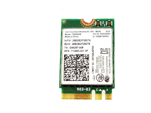 HP Intel Wireless-AC 7260 Wifi Bluetooth 4.0 Card 7260NGW 710663-001 784649-005