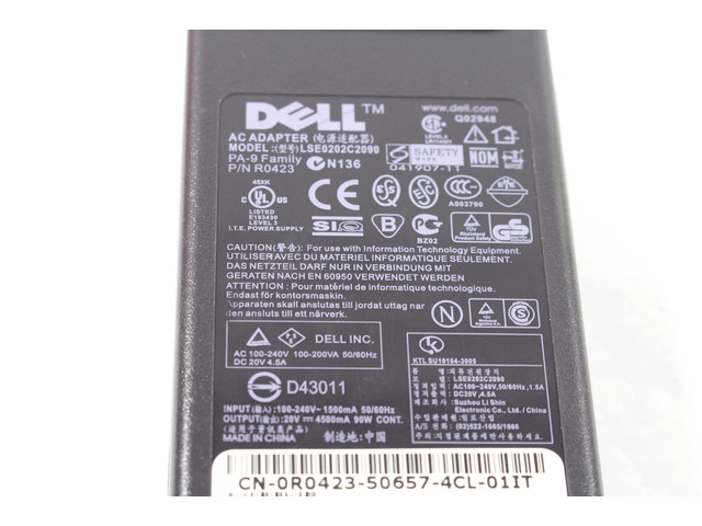 Dell LSE0202C2090 LCD Monitor AC Adapter 90Watt 20V 4.5A R0423 0R0423 CN-0R0423