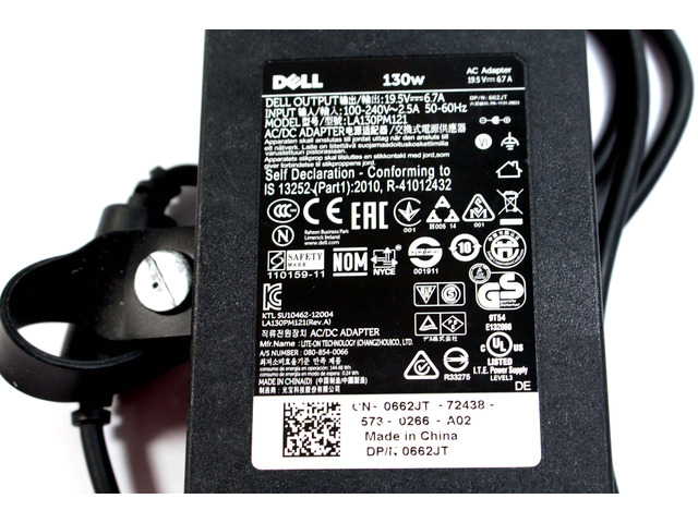New Dell Inspiron 14 3000 Series 3452 AC Adapter 130W 19.5V 6.7A LA130PM121 662JT 0662JT CN-0662JT DA130PE1-00 7CWK7